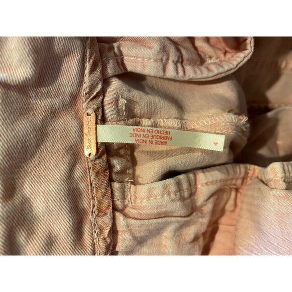Free People Long Game Chino Pants Pale Mauve Pink Wide Leg Flare Size 4 - Picture 4 of 11